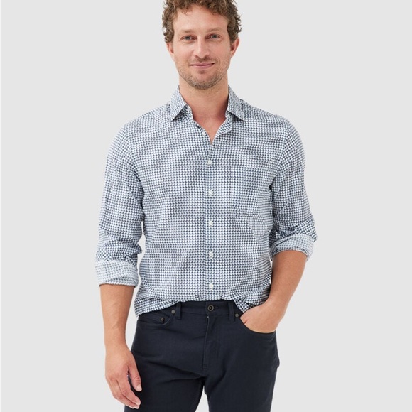NWT Rodd & Gunn Navy Patterned Casual Shirt